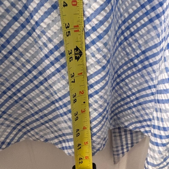 Anne Klein Asymmetrical Blue Plaid Dress - Picture 5 of 5